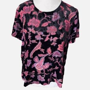 Rebecca Minkoff Velvet “Alana” Shirt Floral Burnout Boho Semi-Sheer Top Designer